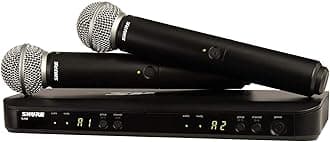 BLX288/SM58 Wireless Microphone System - 14-Hour Battery Life, 300 ft Range, UHF | Includes (2) SM58 Handheld Vocal Mics, Dual Channel Receiver | J11 Band (BLX288/SM58-J11)