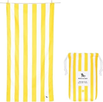 Beach Towel - Quick Dry, Sand Free - Compact, Lightweight - 100% Recycled - Includes Bag - Cabana - Boracay Yellow - Extra Large (200x90cm, 78x35)