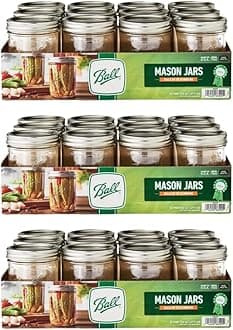 BallWide Mouth Glass Mason Jars with Lids and Bands, Used for Canning, Pickling, Juice, Jam, Jelly, Pint Size 16 Ounce (Pack of 36)