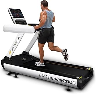 Let's PlayLP-Thunder 2000 Commercial Treadmill I 20Level Advanced Auto Incline I 8 HP Peak Powerful Motor I Comprehensive Fitness Tracking I 220 KG Max User Weight Treadmill