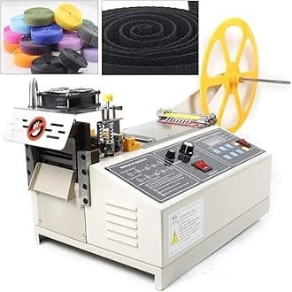 DYRABREST Automatic Tape Cutting Dispenser Machine Auto Tape Webbing Cutting Machine Automatic Hot and Cold Tape Cutter for Elastic Band Self Adhesive Tape Ribbon Zipper and More