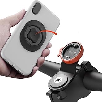 sincetop Bike Phone Mount,Mountain Bicycle Cell Phone Holder,Universal Aluminum Handlebar Stem Phone Clamp,Cycling Mobile Phone Clip,MTB Road Bike Quick Attach/Release 【Serie C - 1st Gen】-Orange
