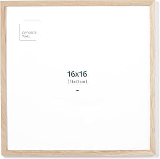 Opposite Wall - 16x16 in - Natural Solid Oak Wood Picture Frame - Lightweight, Versatile & Shatterproof - Wall Hanging Poster or Photo Frame - Wall Decor for Office, Gallery & Home