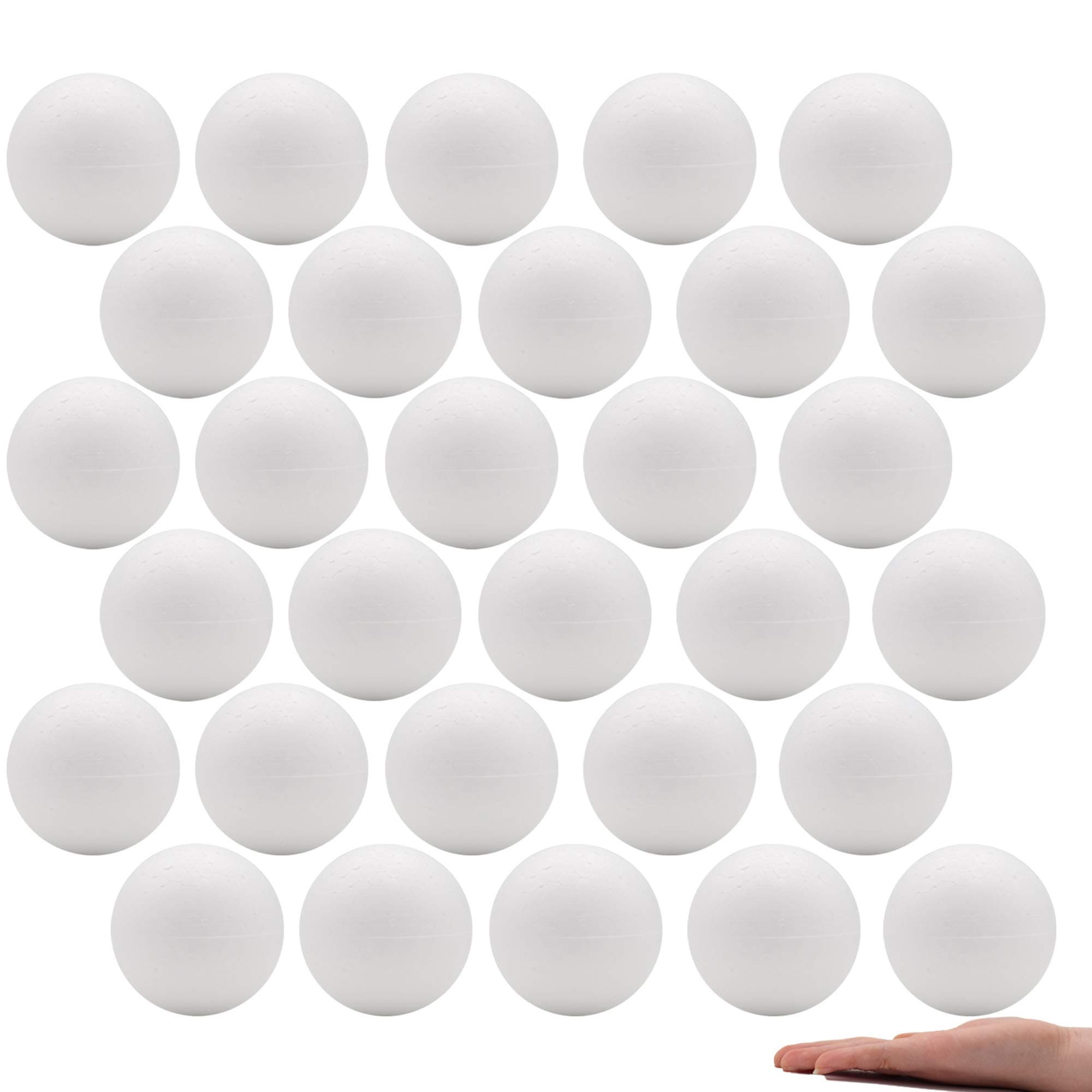 3 Inch White Craft Foam Balls Bulk 40 Pack Smooth Polystyrene Round Foam Balls for Holiday Crafts Drawing and School Modeling DIY Projects Ornaments Decorations