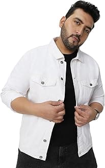 Urbano Plus Men's Regular Fit Washed Full Sleeve Denim Jacket