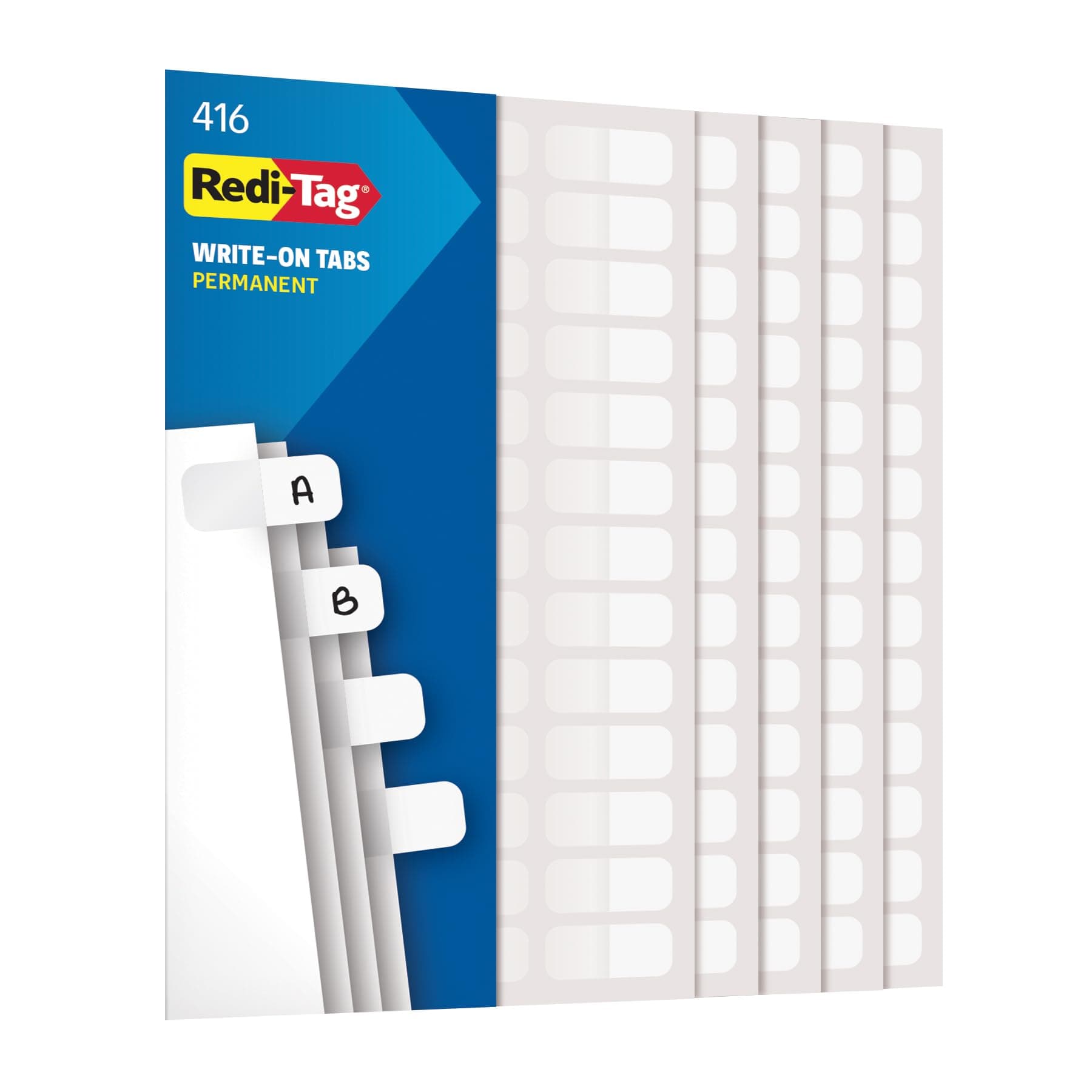 RTG31010, Permanent Stick Write-On Index Tabs, 416 / Pack, White, (Pack of 1)