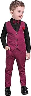Nwada4 Piece Boy Suits Boys Wedding Suit Page Boy Party Prom Formal Tuxedo Suits 3-4 Years