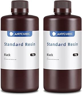 3D Printer Resin, SLA 405nm UV Curing Resin, High Accuracy and Fast Photopolymer for 3D Printing LCD/DLP/SLA (Black+Black, 2kg)