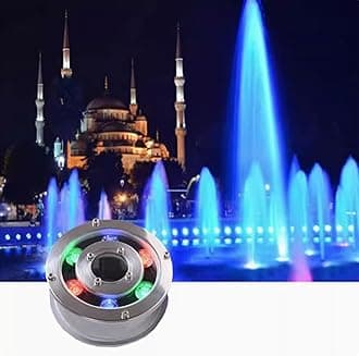 LED Ring Fountain Lamp - Submersible RGB Lights, 12/24V Park Square LED Underwater Light, Waterproof IP68 Embedded Fountain Pool Spotlight, Stainless Steel Color Landscape Lights(12w(12V))