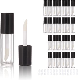 COSIDEA 26pcs Empty Black 0.8ml mini lip gloss tubes Sample size lipgloss containers for sample sack lip oil DIY