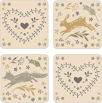 Cooksmart Pack of 4 Drinks Coasters | British Designed Cup Coaster For All Types of Houses or Businesses | Coasters For All Types of Glasses or Mugs.