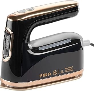 YIKA Clothes Steamer & Iron 2-in-1, Handheld Clothing Fabric Wrinkle Removal, 300ml Water Tank, Large Alloy Soleplate, Lightweight Small Garment Steamer for Home or Travel