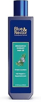 Rosemary Hair Oil for Hair Growth | Ayurvedic Redensyl Alternative | Non-Sticky Oil with Bhringraj & Amla for Dry, Frizzy Hair (9 Herbs, 200ml)