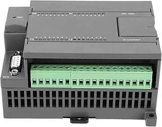 - PLC Controller, 32-bit MCU, 16 Input 16 Transistor Output, 4-Channel 100K Pulse, 24V DC, Grey, Industrial Automation