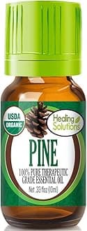 Healing Solutions Organic Pine Essential Oil, 0.33 oz (10 ml), Pure & Undiluted Aromatherapy OilUSDA Organic