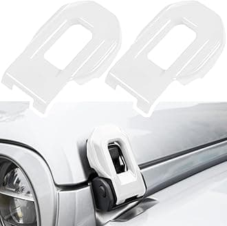 MAKINGTEC Hood Latch Lock Catch Brackets Cover for 2018-2022 Jeep Wrangler JL JLU Unlimited Sports Freedom Sahara Rubicon Gladiator JT 2-Door & 4-Door Exterior Accessories Decoration (White 2PCS)