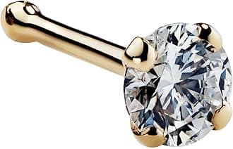 FreshTrends SI1 2.5mm 0.06 ct. tw Diamond 14K Yellow Gold Bone Nose Ring 20G