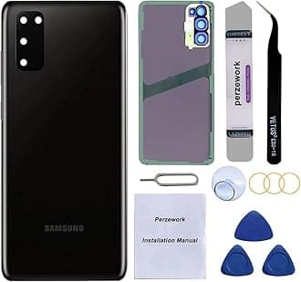 OEM Rear Back Glass Replacement for Samsung Galaxy S20 6.2 inches with Reparing Toolkit and Pre-Installed Adhesive (Cosmic Black)