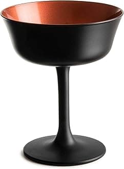 Black Champagne Cocktail Glass Saucer 26cl Oro Nero Fizzio
