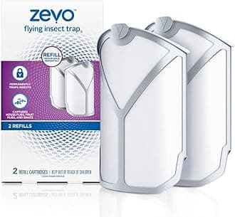 Zevo Flying Insect Trap Refill Kit| Attracts and Traps Flying Insects Fruit Flies Gnats House Flies Mosquitoes and Other Insects | Pack Includes 2 Refill cartridges| Device Sold Separately, White
