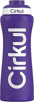 Cirkul22oz. Purple Grip Stainless Steel Water Bottle & Sport Lid, Durable, Insulated, Protective Grip, Leakproof & Heavy Duty