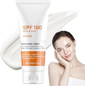 Spf 100 Face Sunscreen Moisturizer - Travel Size Sunblock - Oil Free Facial Sun Screen - Sun Screen Protector for Face & Body - Non-Greasy,No White Cast Waterproof Sunscreen Lotion -Dry Oily Skincare