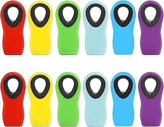 12 Pack Chip Clips Bag Clip, Magnetic Food Clip for Chips, Bread, Snacks, Kitchen, Refrigerator, Clothes Pins Multicolor
