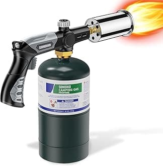 Sondiko Powerful Blow Torch for Cooking, Sous Vide Propane Torch, Campfire Starter, Adjustable Flame Thrower Fire Gun for Searing Steak, BBQ and Charcoal Start(Propane Tank Not Included)