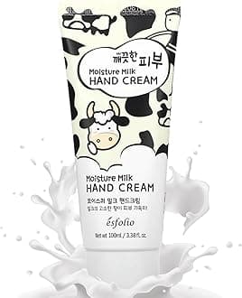 esfolio Pure Skin Moisture Milk Hand Cream – Hydrating & Nourishing Hand Moisturizer with Milk Protein Extract, Soften Dry Skin, Non-Greasy, Daily Moisturizer for Soft & Smooth Hands (3.38 OZ/100ML)