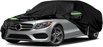 Waterproof Car Covers Replace for 2008-2025 Mercedes Benz C-Class C250 C300 C350 C400, 6 Layers All Weather Car Cover with Zipper Door & Windproof Bands for Snow Rain Dust Hail Protection (C-Class)
