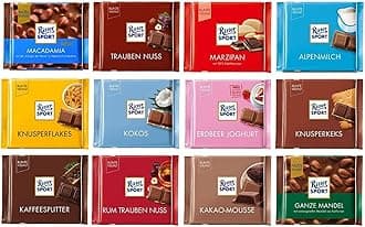 Ritter Sport - Assorted Chocolates - Randomly Selected Variety Pack - Chocolate Bars - 100g - Bundle of 12 Full Size Bars -