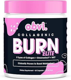 Obvi Burn Elite - Collagen Supplement for Women - Fitness Support - Metabolism Support Supplement - Healthy Mobility - Natural Thermogenic Formula - Gluten-Free - 60 Count (30 Servings)