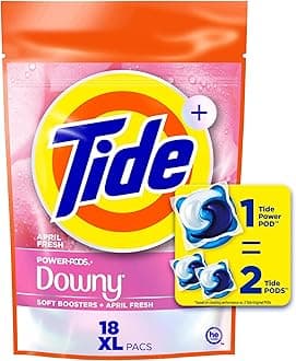 Power PODs + Downy Laundry Detergent Pods, 18 Count, Soft Boosters + April Fresh