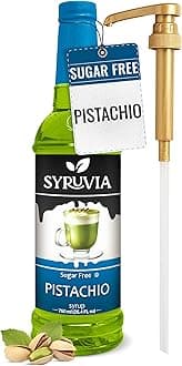 Sugar Free Coffee Syrup, Pistachio Flavored Syrup for Drinks and Desserts – 25.4 fl oz, With Pump