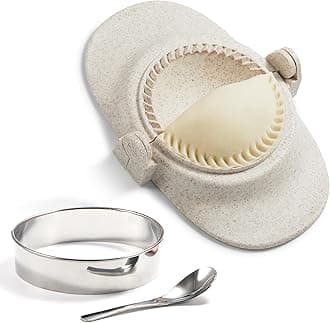 Empanada Maker Press, 5 Inch Extra Large Dumpling Maker Set with Dough Cutter, Dumpling Mold Set for Pierogi, Pastelitos, Calzone, Turnovers, Chinese Dumpling 5"