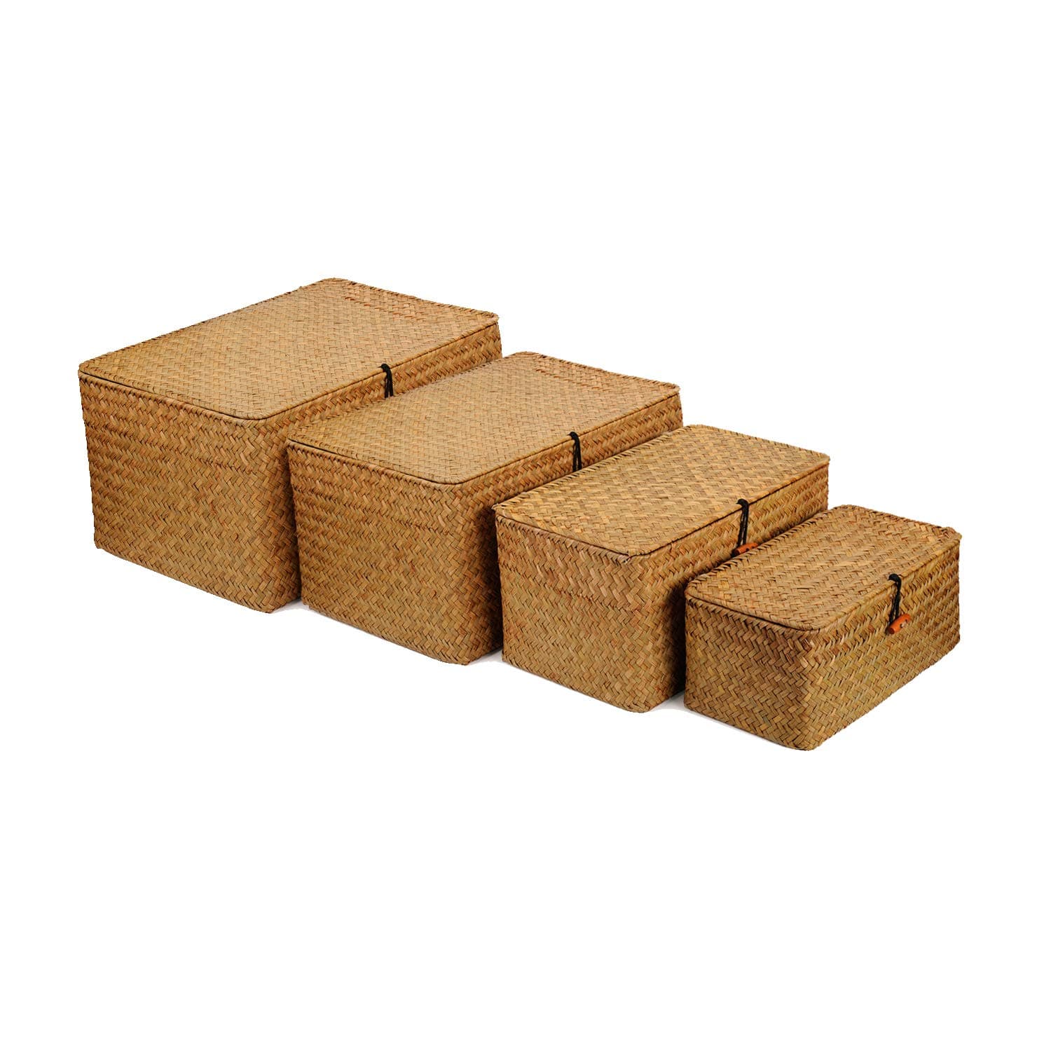 4 Pack Wicker Baskets with Lids