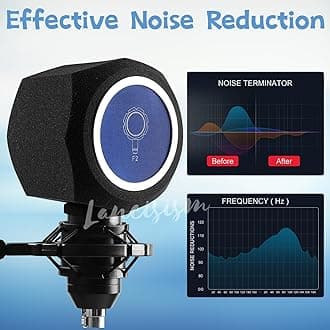 Microphone Pop Filter, Professional Mic Windscreen, Thick Wind Shield Acoustic Filter for 45mm-60mm Recording Studios Microphones, Sound-Absorbing Foam that Reduces Noise and Reflections (Oct Red)