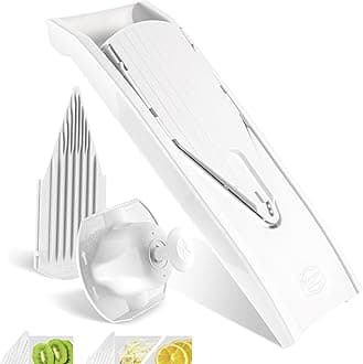 BörnerMandoline Slicer V1 (Basis Set) • V-Slicer with 2 Inserts & Fruit Holder • Adjustable Kitchen Slicer for Vegetables & Fruits • Vegetable Cutter • 3 Thickness Settings • Color: White