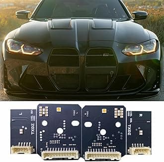 4pcs Angel Eye LED Boards Fit For 2021 2022 2023 BMW 4 Series G22 G26 G82 M4 G80 M3 Headlight Daytime Running Light, Golden Eye LED Headlight DRL Chips (Amber, Laser Headlight)