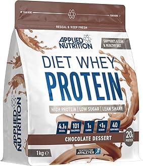Applied Nutrition Diet Whey - High Protein Powder Supplement, Low Carb & Sugar, for Weight Management with CLA, L Carnitine, Green Tea (1kg - 40 Servings) (Chocolate Dessert)
