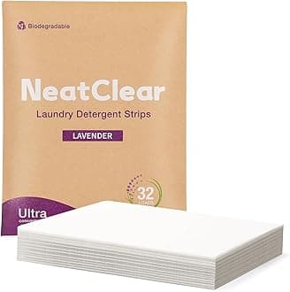 Laundry Detergent Sheets - Travel Size - Lavender Scent 32 Strips (32 Loads) - Concentrated Liquidless Laundry Soap - No Mess - Space-Saving - for Travel, Apartments, Dorms, Sink