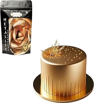 Confect Glistening Gold Fondant | Edible Metallic Fonadant | Chefs Choice Gold Fondant for Christmas Cake Decorating | Vegan, Gluten-Free, Nut-Free, Palm Oil-Free – 250 Gms