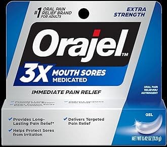 OrajelMouth Sore Relief Gel, Maximum Strength - 0.18 oz, Pack of 2