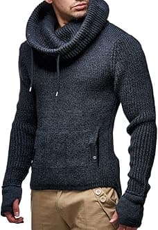 Leif Nelson Men's Knitted Jumper with Collar, Winter Jumper in Regular Fit Cut, Ideal for Casual Looks, and Colours