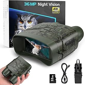 Night Vision Goggles for Adults, 4K Infrared Night Vision Binoculars with Rechargeable Battery and Anti-Shake Motion Detection for Camping, Camo