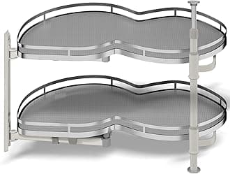 Blind Corner Cabinet Pull Out Organizer, Soft Close Swing Left Pull Out Cabinet Organizer 30inch, Corner Cabinet Lazy Susan for Cabinet Blind Shelf, 2 Tiers Tray, Adjustable Height