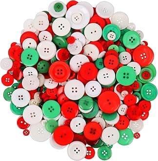 650 Pcs Christmas Buttons 2 and 4 Holes Assorted Sizes for Craft Sewing DIY Manual Button Christmas Buttons for Crafting