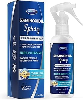 5% Minoxidil Hair Regrowth Spray : Minoxidil for Women Hair Growth Treatment, Minoxidil 5 percent for Men Beard Growth - 60ml