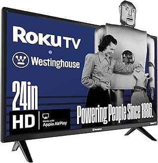 Roku TV - 24 Inch Smart TV, HD Television with Wi-Fi Connectivity and Mobile App, Flat Screen, Bluetooth, Compatible with Apple AirPlay, Alexa and Google Assistant
