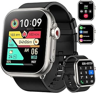 Smart Watch for Men Women, 1000 mAh 100 Day Battery Life, 1.85" Fitness Tracker Bluetooth Call/Make Calls, 110+ Sport Modes, IP68 Waterproof, Heart Rate, 24/7 Sleep Monitor Fitness Watch, iOS/Android